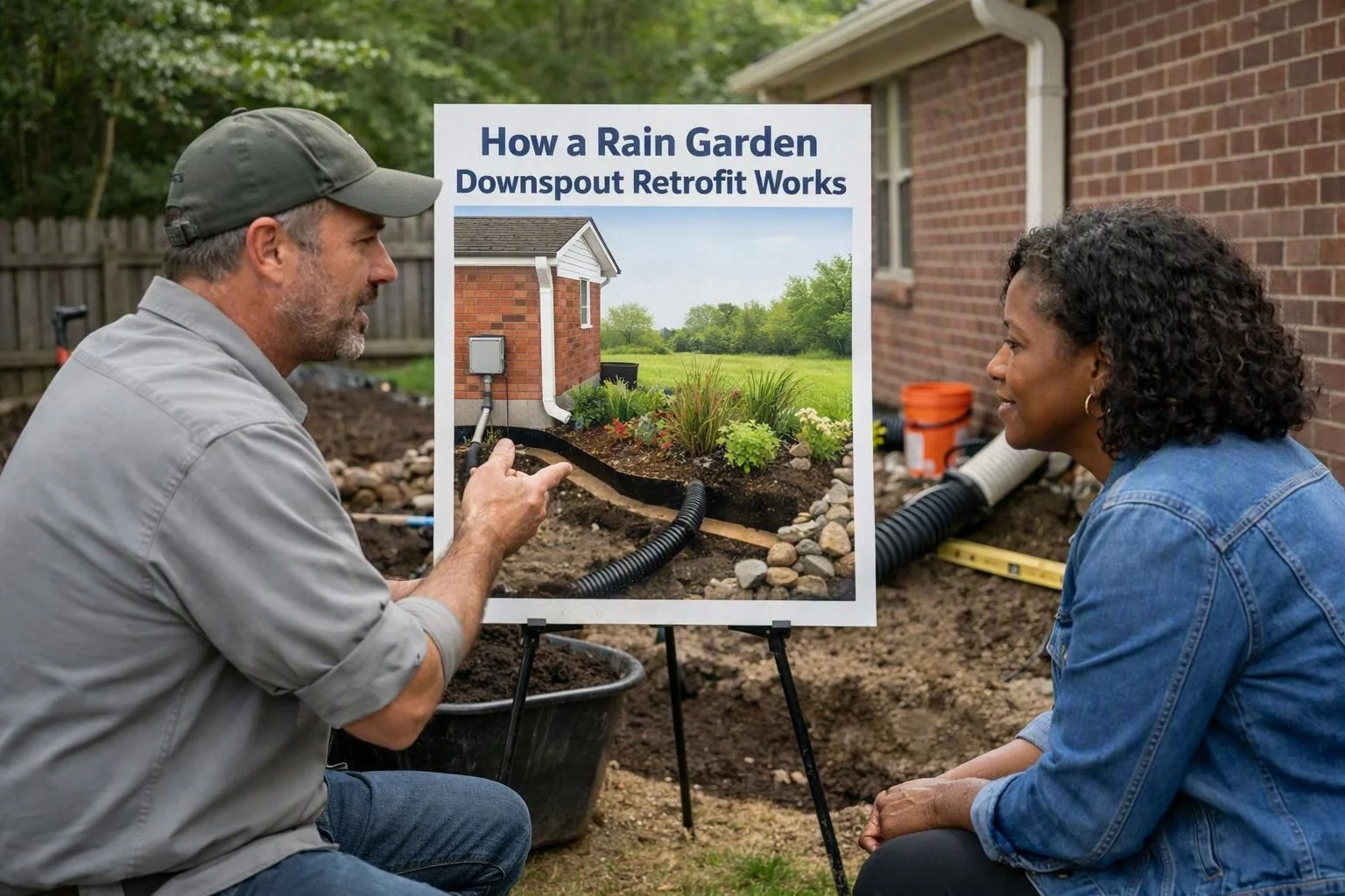 How a Rain Garden Downspout Retrofit Works