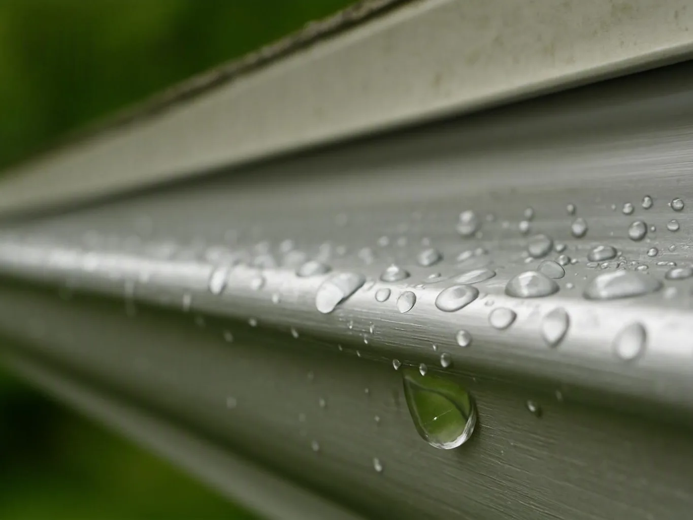 Technician testing a downspout beside a home