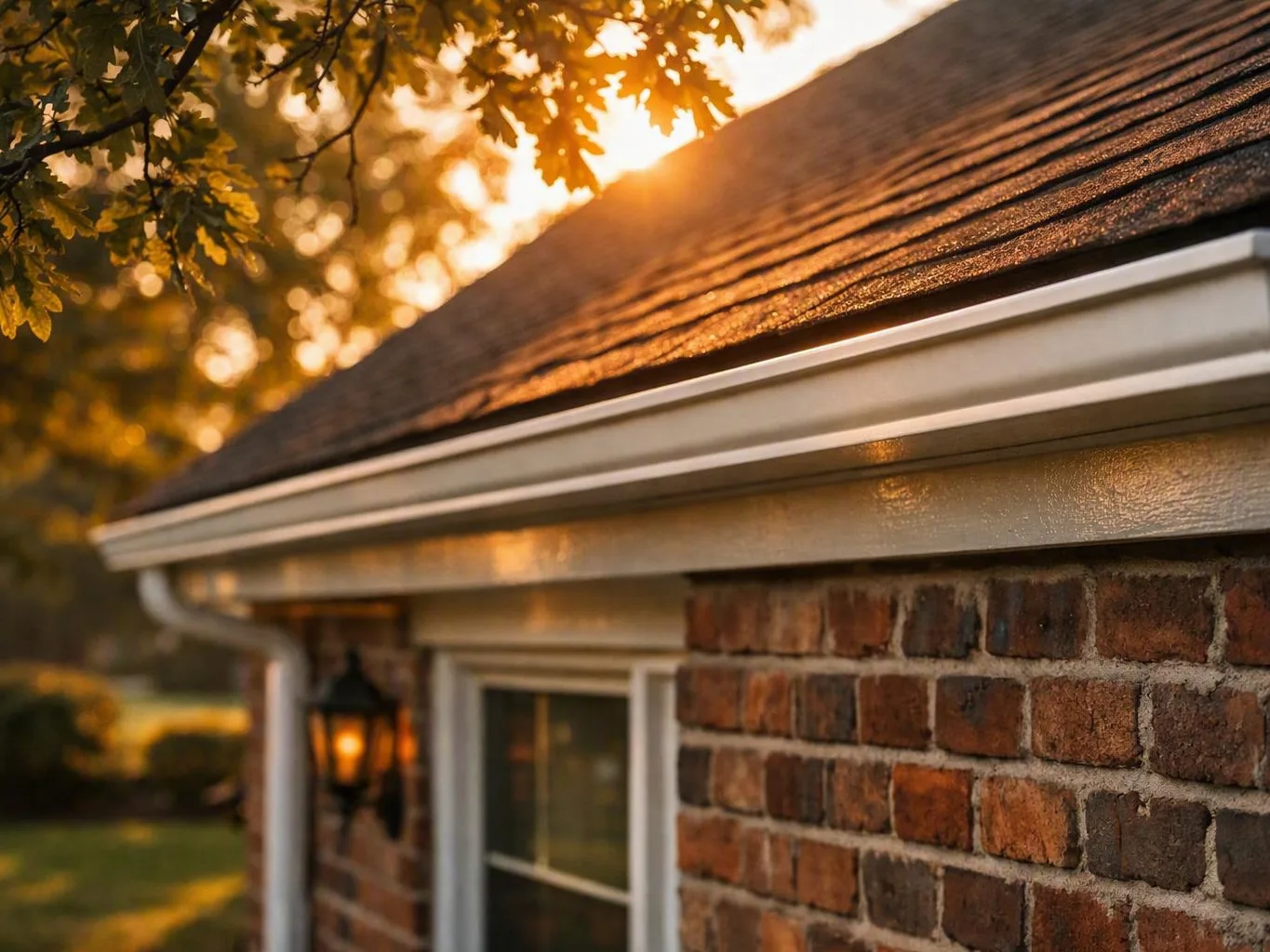 Copper gutters fitted beneath a residential roof line